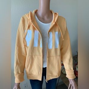Victoria Secret PINK Yellow Hoodie Zip-Front Sweatshirt